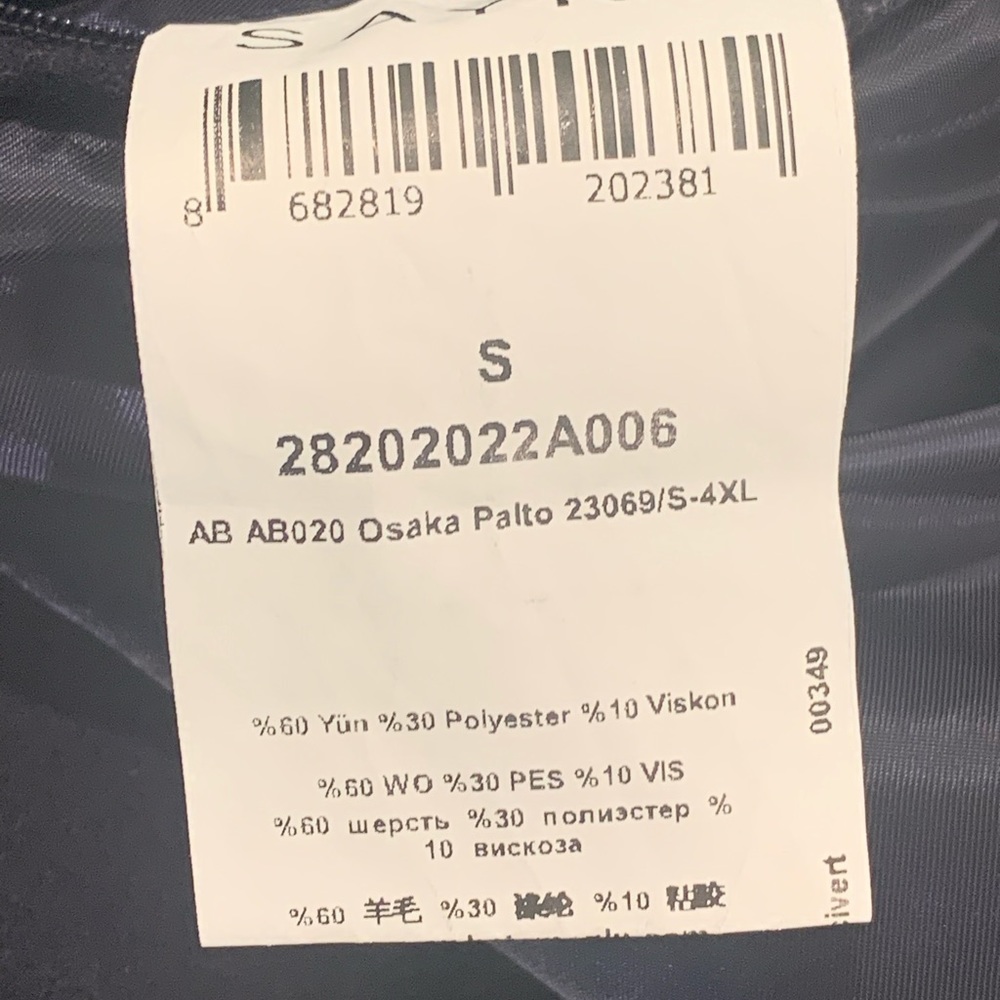 Sayki Men’s Wool Blend Jacket Coat Size Small Pre-Owned EUC - Picture 4 of 10